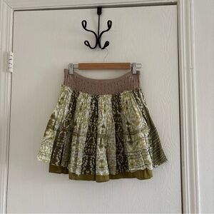 Free People Boho Tiered Skirt Women’s Size 4 Metallic Thread Detail 100% cotton